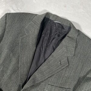VTG Canali Blazer Mens 46L Gray Salt and Pepper 100% Wool Sport Coat Made Italy